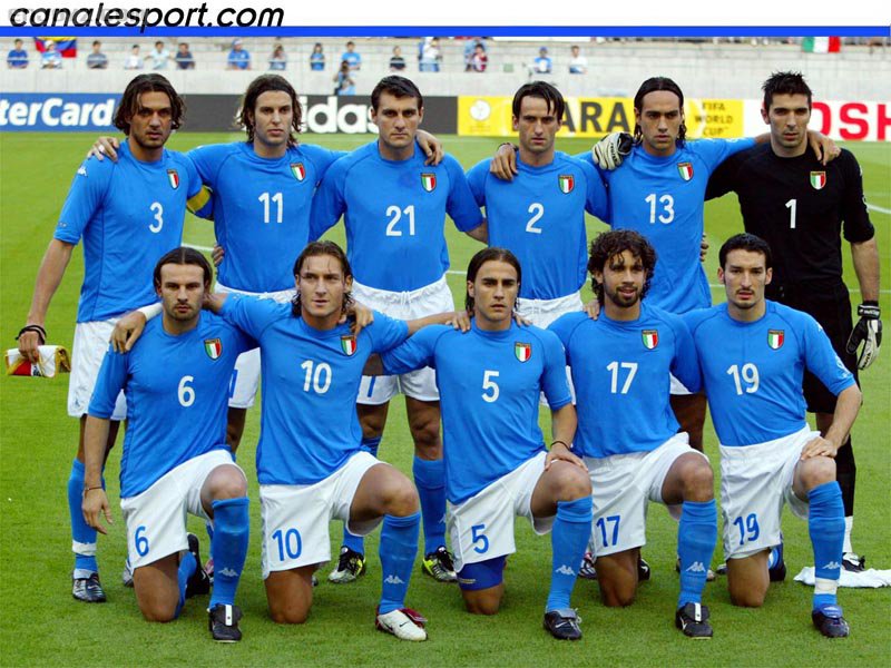 2002年超级阵容的意大利队前往亚洲征战世界杯.