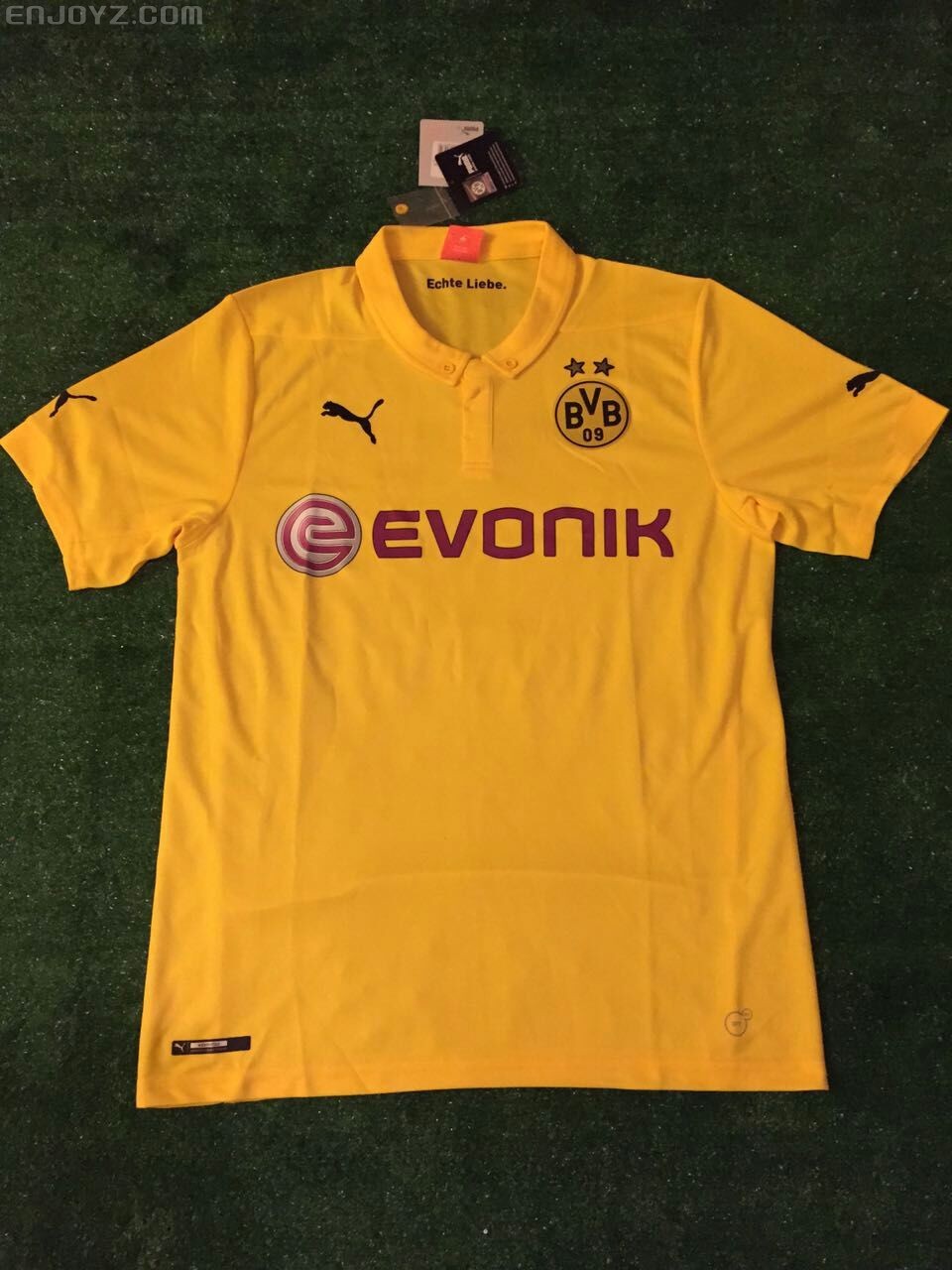 多特蒙德1415赛季第二客场欧冠球迷版短袖球衣尺码m229包普快