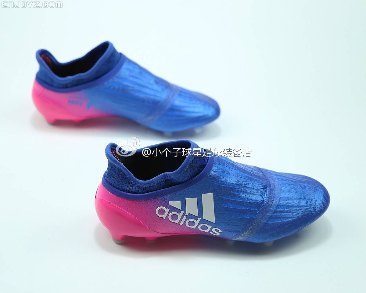 adidas x16  purechaos ag/fg 超顶足球鞋 新配色蓝粉